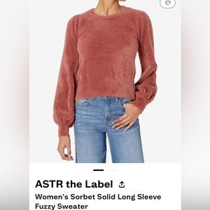 Astr the Label Fuzzy sweater in sorbet